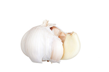 Garlic head on a white background, it is isolated