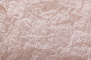 Closeup of brown wrinkled paper