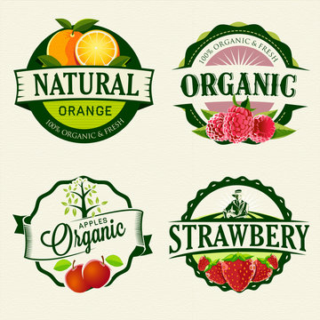 Set Of Fresh & Organic Labels