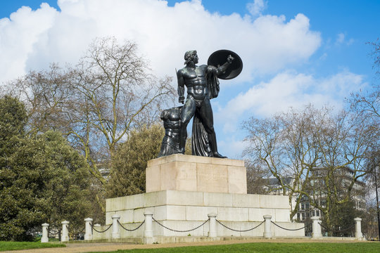 Statue of Achilles in Hyde Park, London, UK, dedicated to the Du