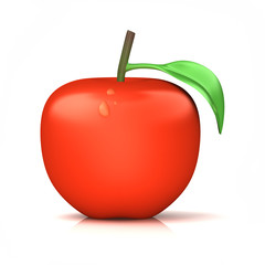 Single red apple