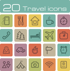Travel icons set