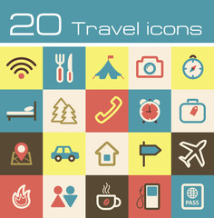 Travel icons set