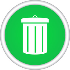 Круглый векторный знак с изображением мусорного бака