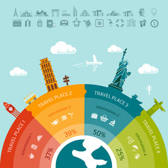 Travel infographics. Easy to replace design elements and infos