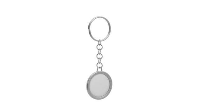 Key ring rotates on white background