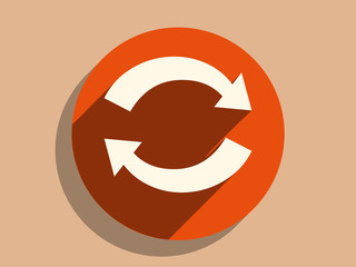 Flat long shadow icon of