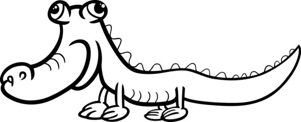 crocodile cartoon coloring page