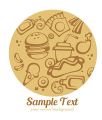 traditional American fast food, vector background