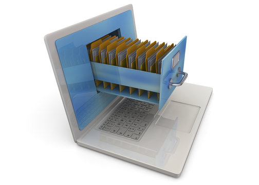 Computer and Archive Concept - 3D