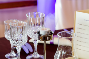 candle on the wedding table