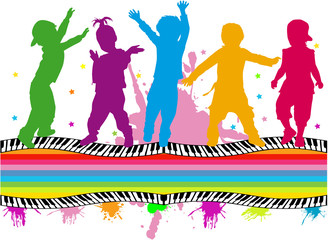 group of children's silhouettes