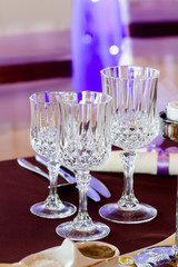 glasses on event table