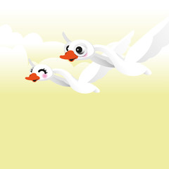 swan flying. Vector illustration