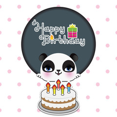 cute panda birthday card