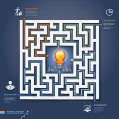 Labyrinth business solutions. Vector illustration.