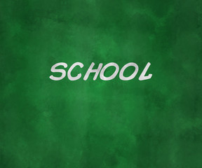 Obraz premium School on Green Chalk Board