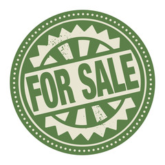 Abstract stamp or label with the text For Sale written inside