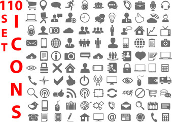 110 Universal flat Icons for Web and Mobile