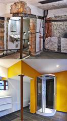 Renovation of a bathroom Before and after