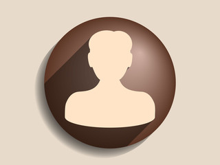 Flat long shadow icon of businessman