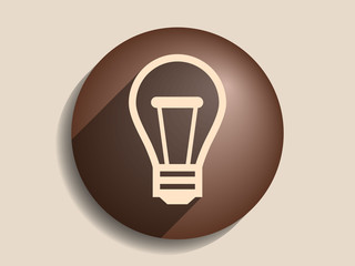 Flat long shadow icon of idea