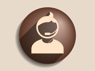 Flat long shadow icon of support