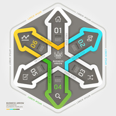 3d arrow staircase diagram business step options. Vector illustr