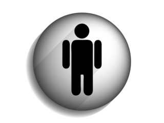 Flat long shadow icon of businessman
