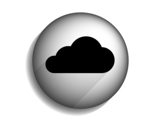 Flat long shadow icon of cloud