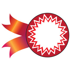 vector  sticker, red, ethnic, red ribbon