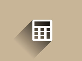 Flat long shadow icon of calculator