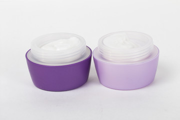 cosmetics on the white background