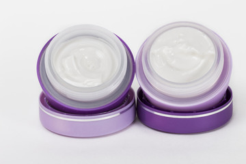 cosmetics on the white background