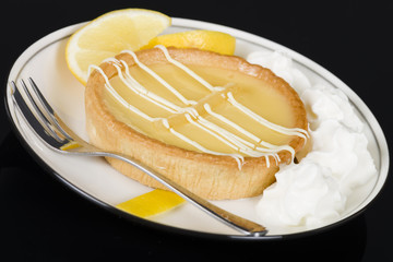 Lemon Tart - Lemon pie with lemon and  double cream filling