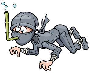 Vector illustration of Cartoon Ninja