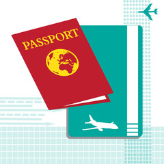 Passport and flying ticket
