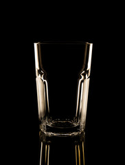 Glass in the low-key lighting