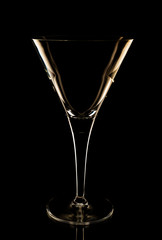 Glass in the low-key lighting