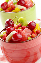 Cups with fruits