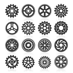 Set of gear icons. Vector illustration