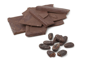 Roasted cocoa beans and chocolate