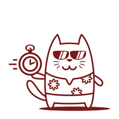 Character tourist wearing sunglasses and a shirt with flowers li