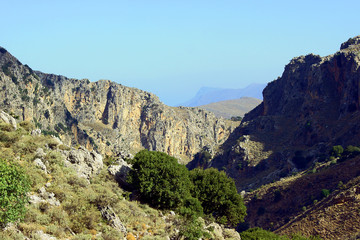 Rocks in mountains on the island of Crete, Greece.
