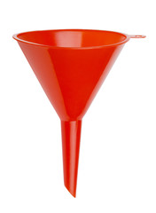 Red plastic funnel