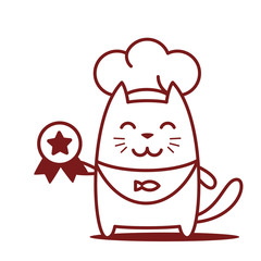 Character chef in a chef's hat line art