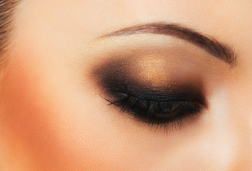 Beautiful womanish eye with makeup