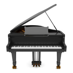 black grand piano isolated on white background - 62699051