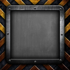 Obraz premium metal background with warning stripes