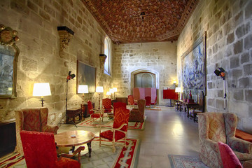 Fototapeta na wymiar luxurious living room of medieval castle